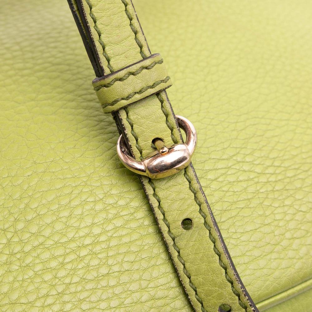 Gucci B Gucci Green Lime Calf Leather Soho Disco Crossbody Italy