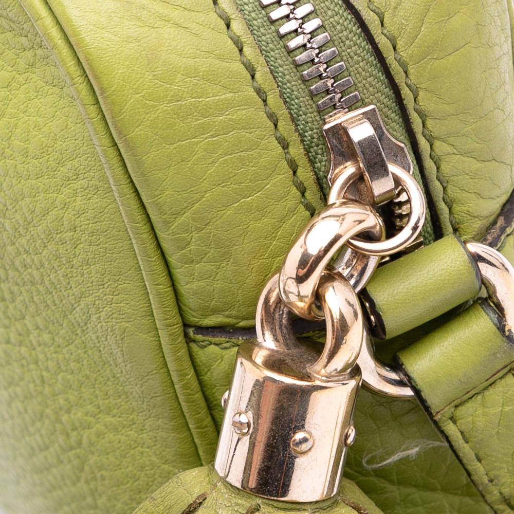 Gucci B Gucci Green Lime Calf Leather Soho Disco Crossbody Italy