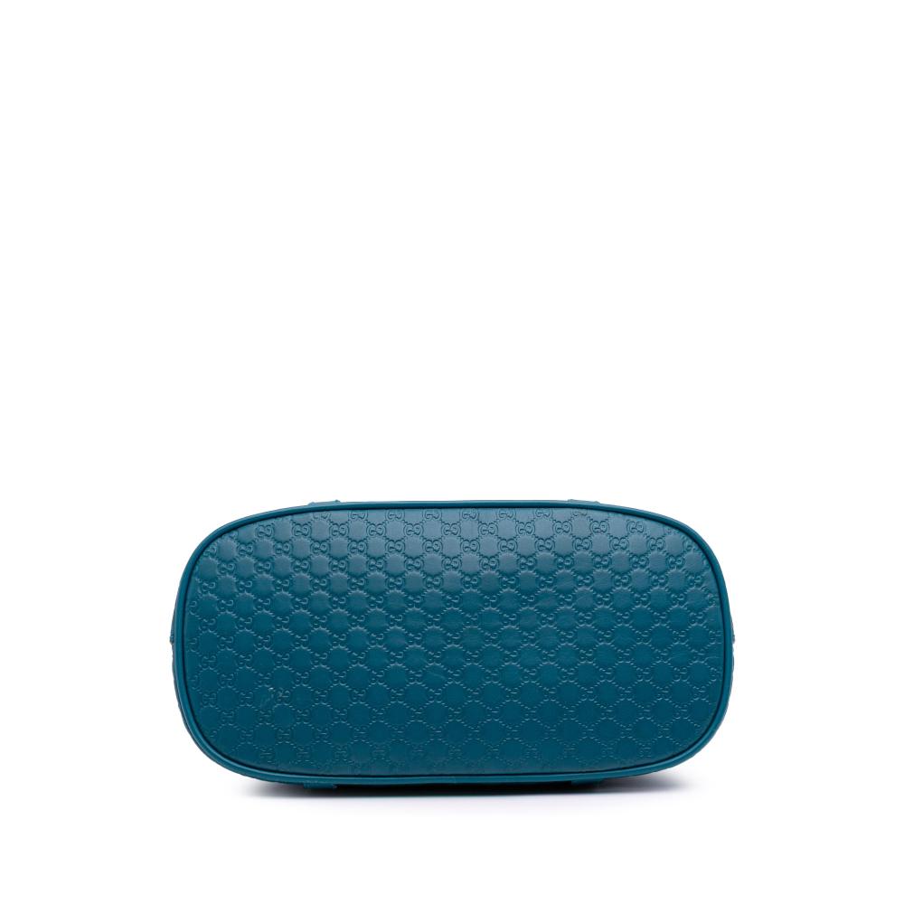 Gucci AB Gucci Blue Turquoise Calf Leather Mini Microguccissima Dome Satchel Italy