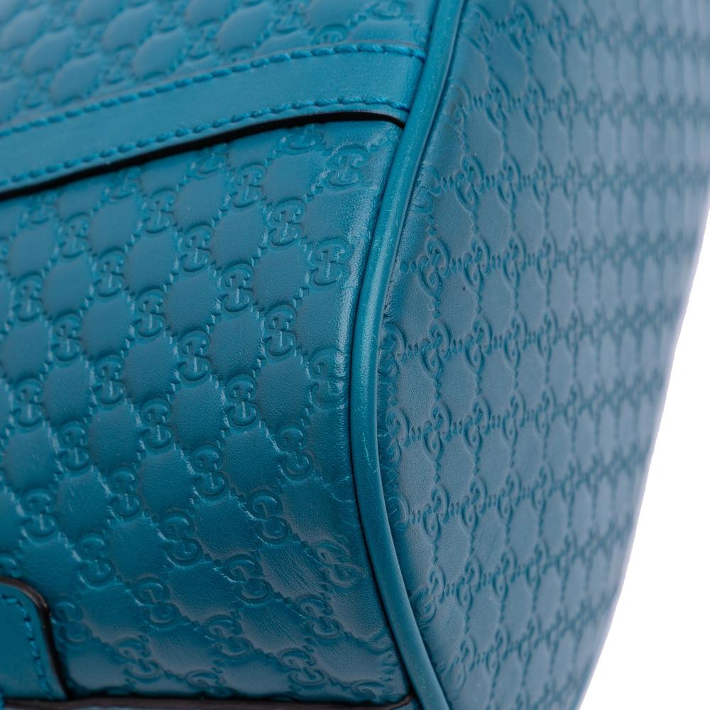 Gucci AB Gucci Blue Turquoise Calf Leather Mini Microguccissima Dome Satchel Italy