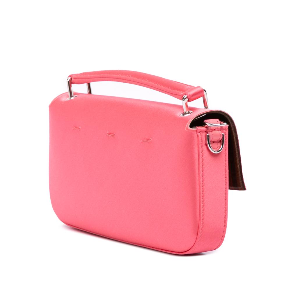 Fendi AB Fendi Pink Dark Pink Satin Fabric Phone Pouch Baguette Satchel Italy