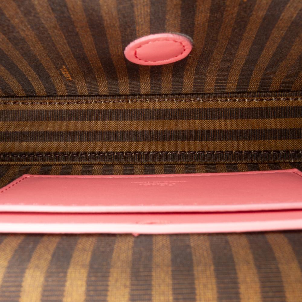 Fendi AB Fendi Pink Dark Pink Satin Fabric Phone Pouch Baguette Satchel Italy