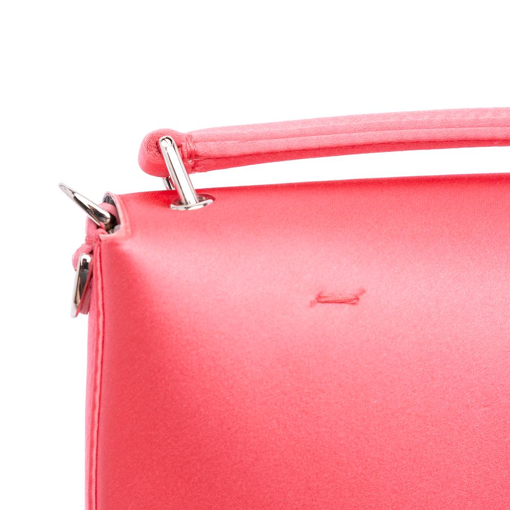 Fendi AB Fendi Pink Dark Pink Satin Fabric Phone Pouch Baguette Satchel Italy