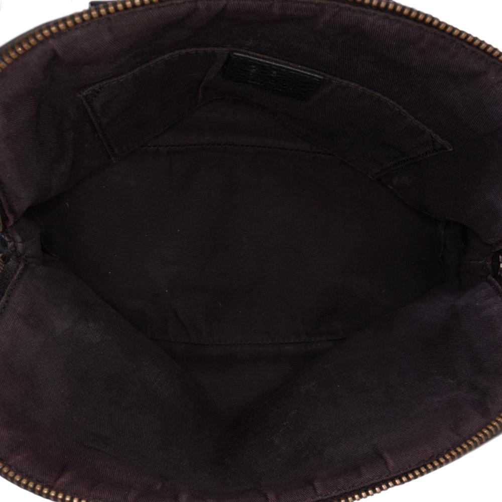 Gucci B Gucci Black Nylon Fabric Mini GG Dome Satchel Italy