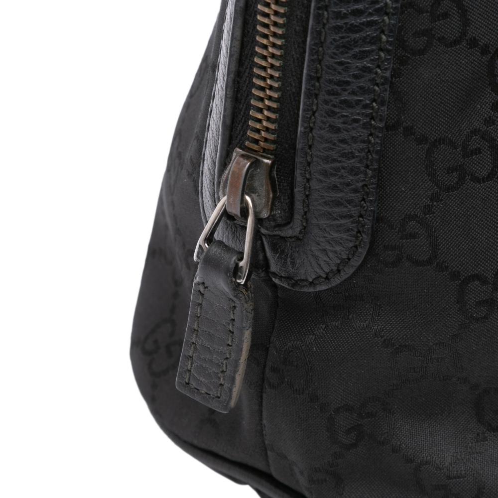 Gucci B Gucci Black Nylon Fabric Mini GG Dome Satchel Italy
