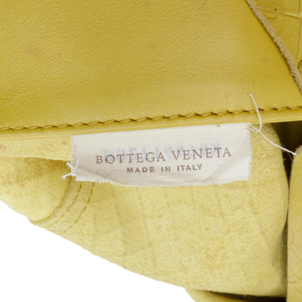 Bottega Veneta B Bottega Veneta Yellow Calf Leather Intrecciomirage Butterfly Tote Italy