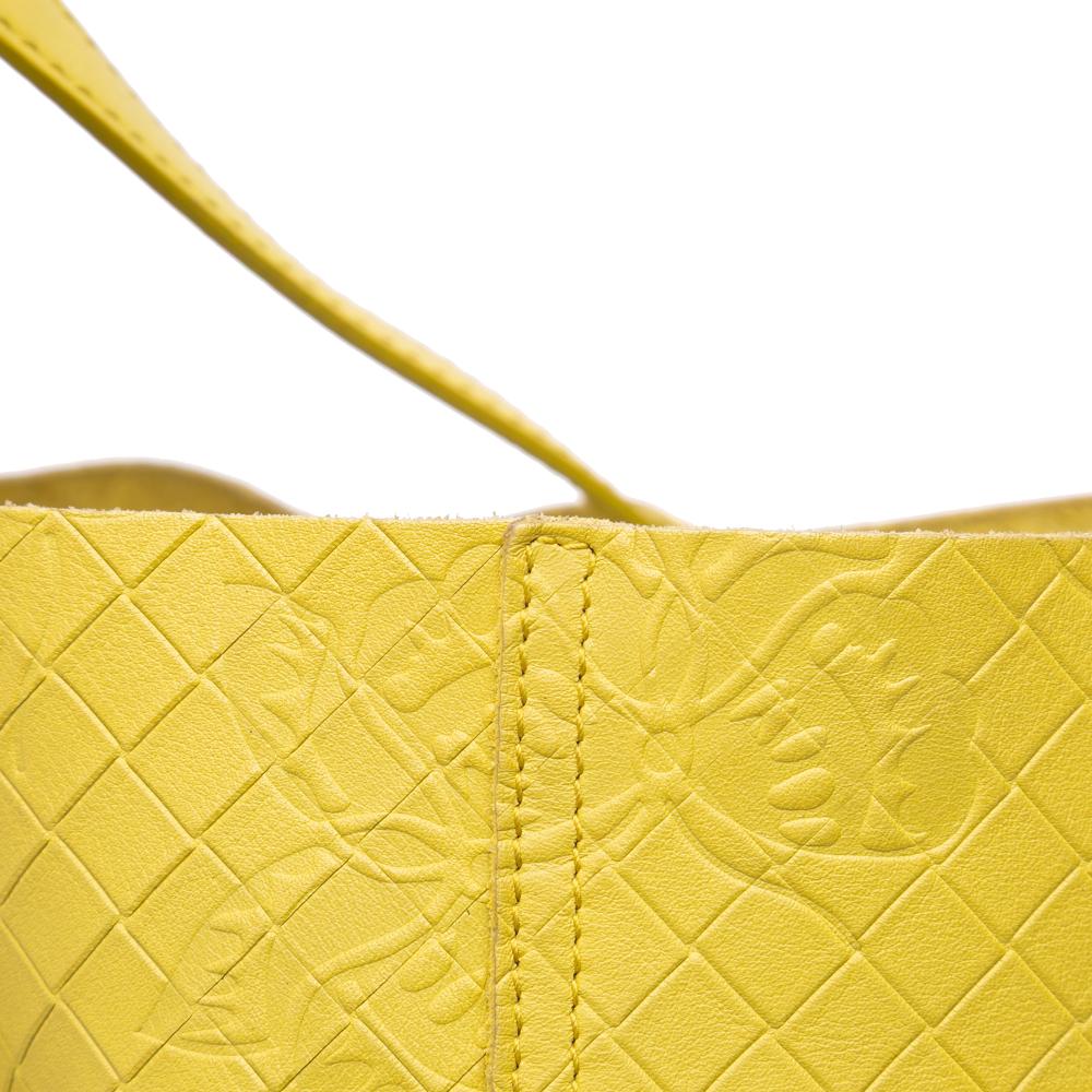 Bottega Veneta B Bottega Veneta Yellow Calf Leather Intrecciomirage Butterfly Tote Italy