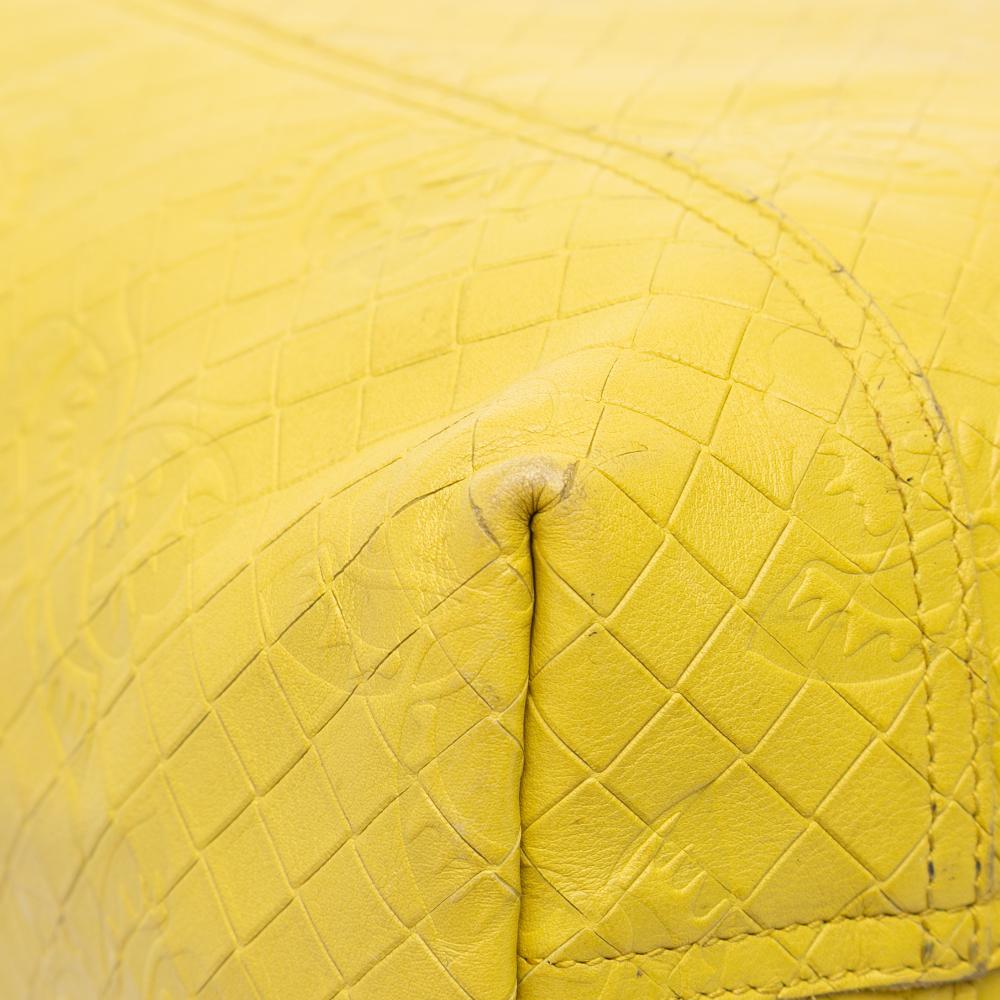 Bottega Veneta B Bottega Veneta Yellow Calf Leather Intrecciomirage Butterfly Tote Italy