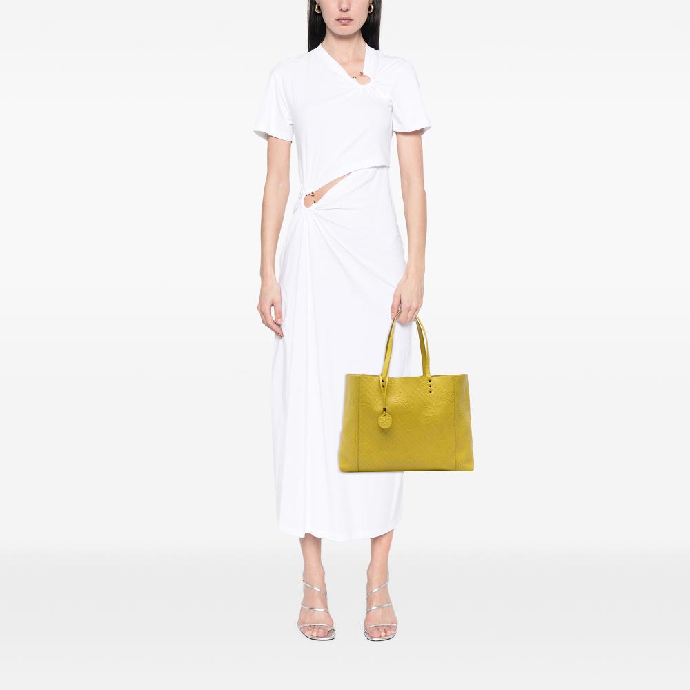 Bottega Veneta B Bottega Veneta Yellow Calf Leather Intrecciomirage Butterfly Tote Italy