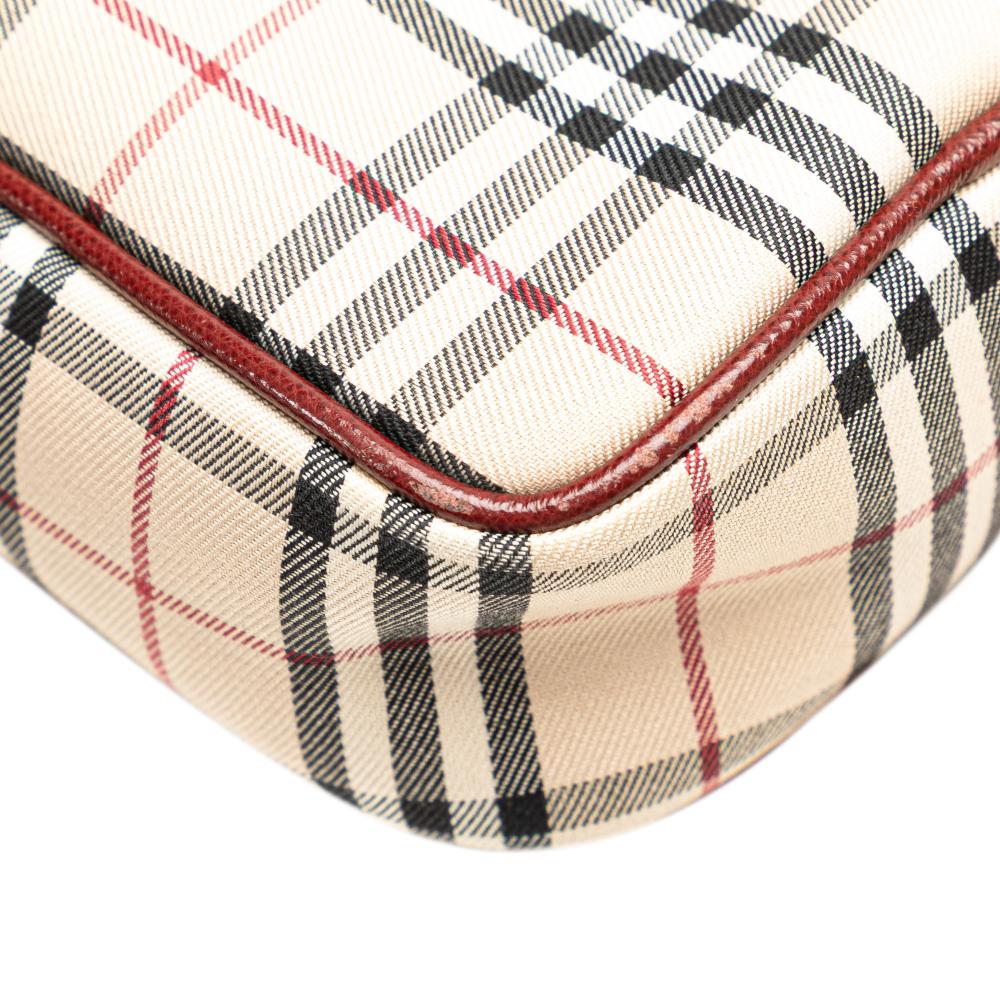 Burberry B Burberry Brown Beige with Red Canvas Fabric House Check Crossbody United Kingdom