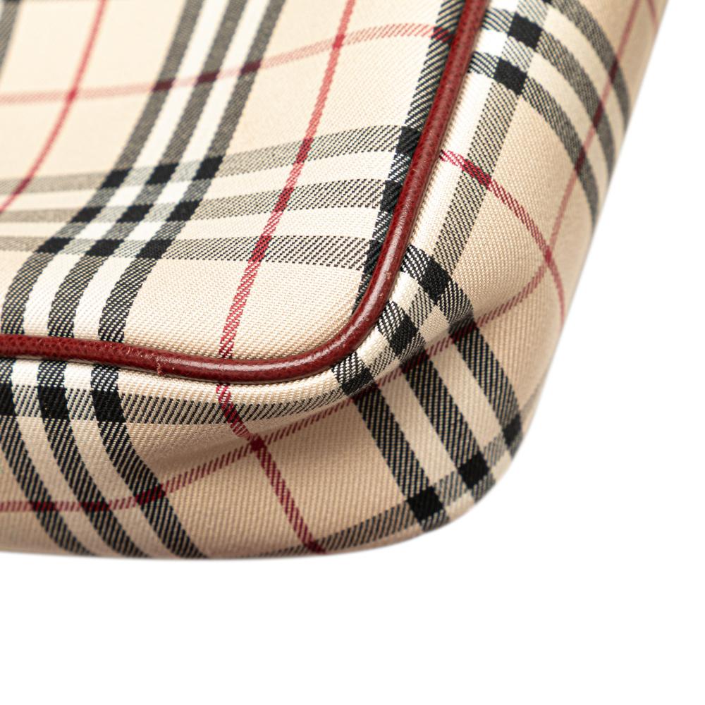 Burberry B Burberry Brown Beige with Red Canvas Fabric House Check Crossbody United Kingdom