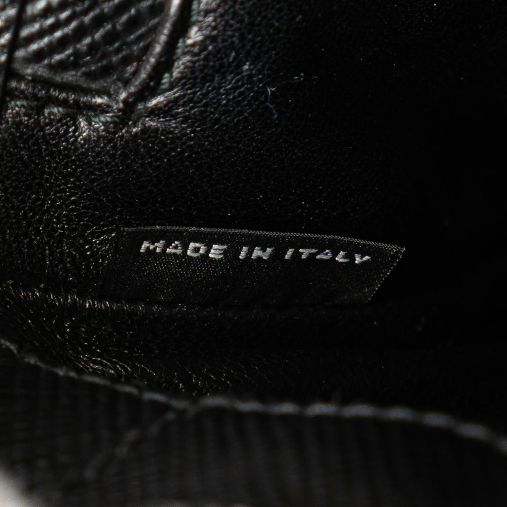 Prada B Prada Black with Blue Saffiano Leather Bicolor Cuir Flap Crossbody Italy