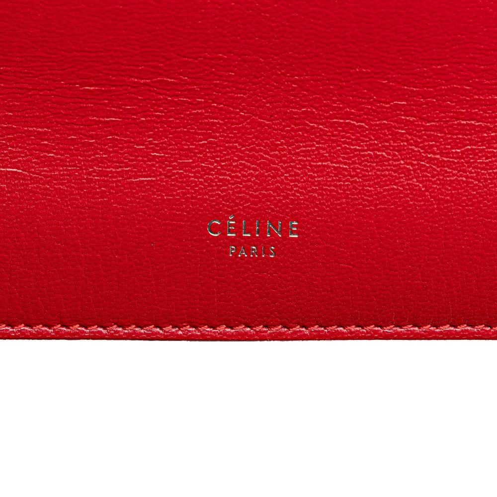 Celine B Celine Red Calf Leather Mini Clasp Crossbody Italy
