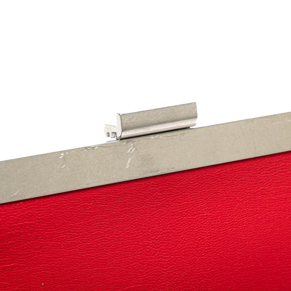 Celine B Celine Red Calf Leather Mini Clasp Crossbody Italy