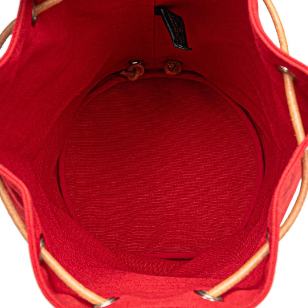 Hermès AB Hermès Red Canvas Fabric Toile Polochon Mimile France