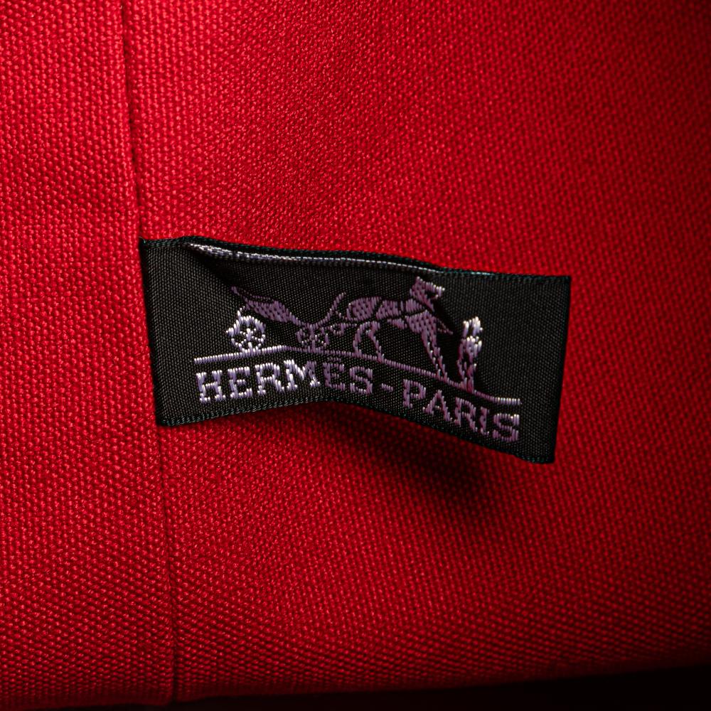 Hermès AB Hermès Red Canvas Fabric Toile Polochon Mimile France