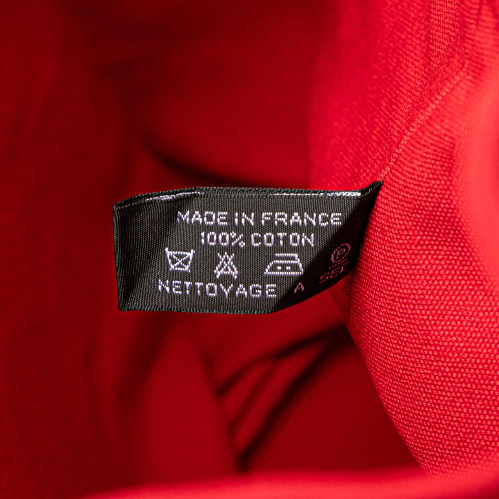 Hermès AB Hermès Red Canvas Fabric Toile Polochon Mimile France