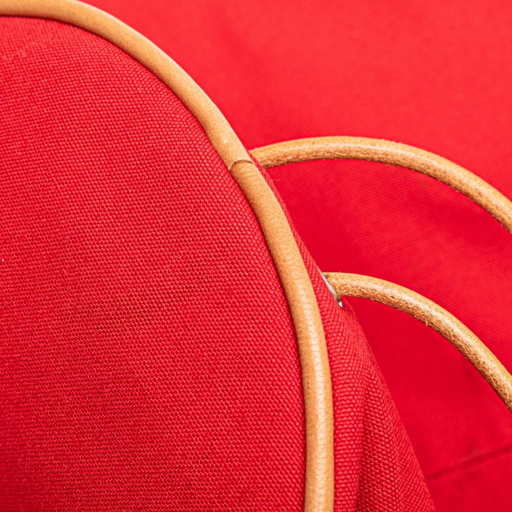 Hermès AB Hermès Red Canvas Fabric Toile Polochon Mimile France