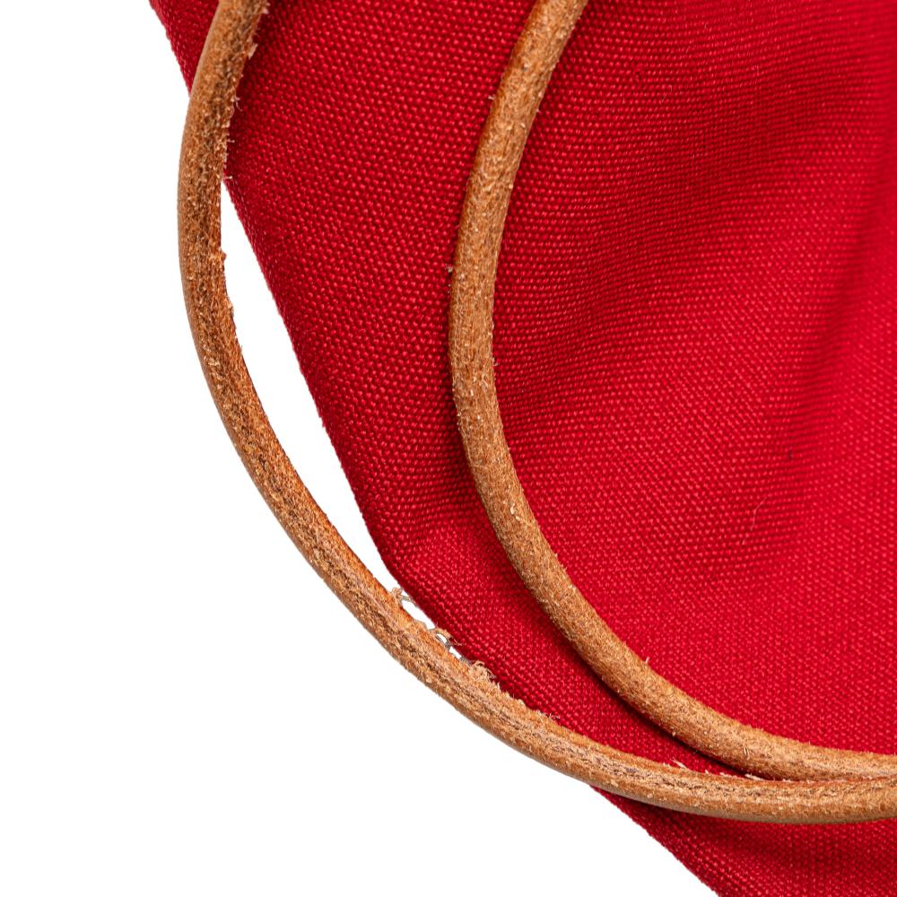 Hermès AB Hermès Red Canvas Fabric Toile Polochon Mimile France