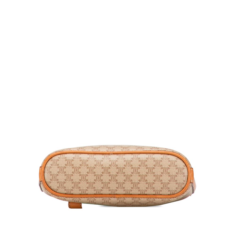 Celine B Celine Brown Beige Coated Canvas Fabric Macadam Crossbody Italy