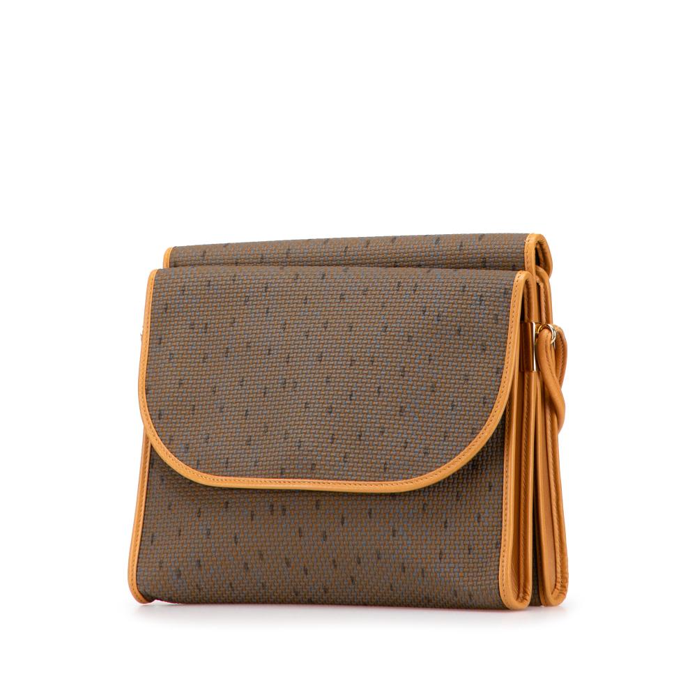 Saint Laurent B Saint Laurent Brown Mocha PVC Plastic Flap Crossbody France