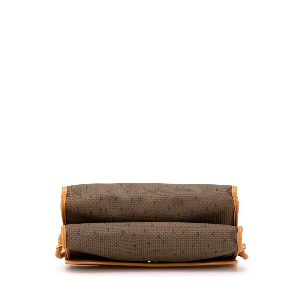 Saint Laurent B Saint Laurent Brown Mocha PVC Plastic Flap Crossbody France