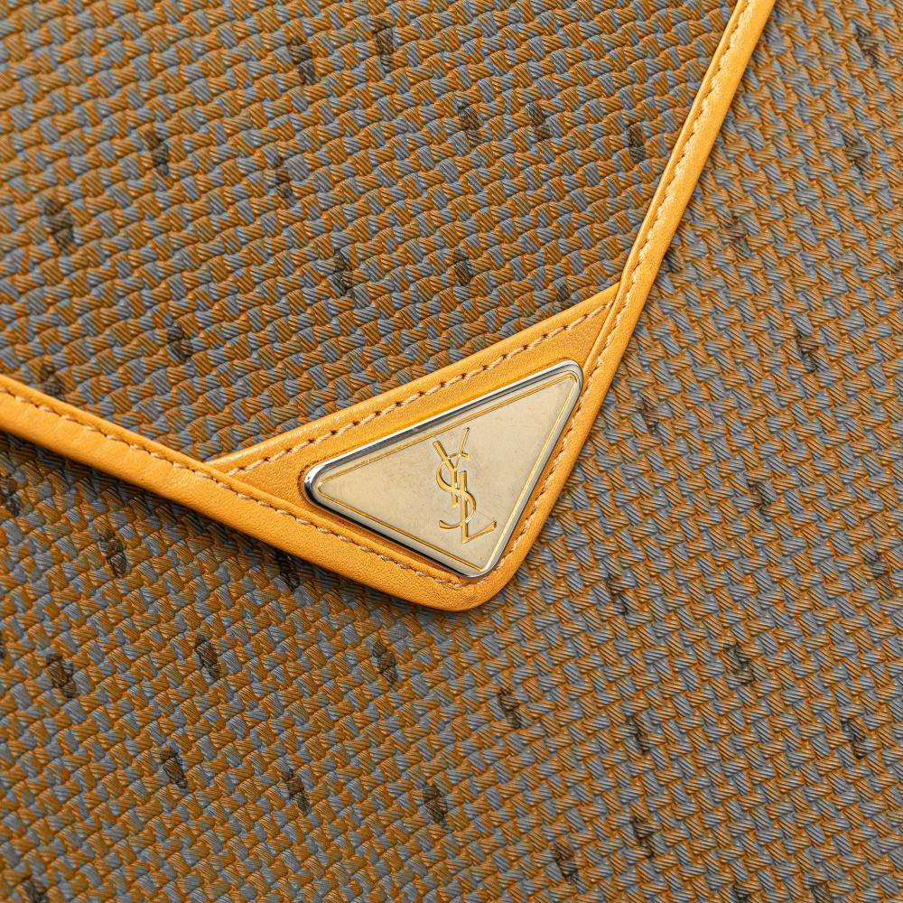 Saint Laurent B Saint Laurent Brown Mocha PVC Plastic Flap Crossbody France