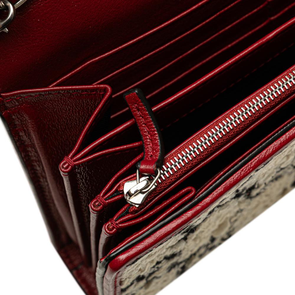 Gucci AB Gucci White Tweed Fabric Mini GG Dionysus Wallet on Chain Italy