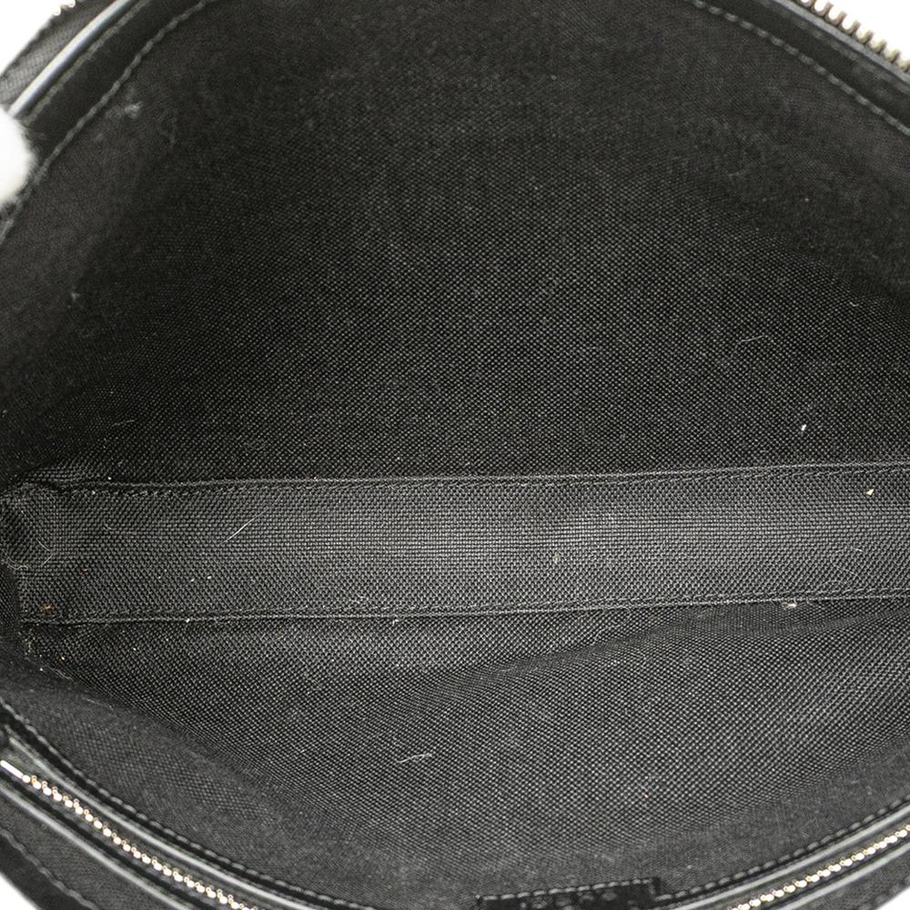 Gucci B Gucci Black Canvas Fabric Jumbo GG Clutch on Strap Italy