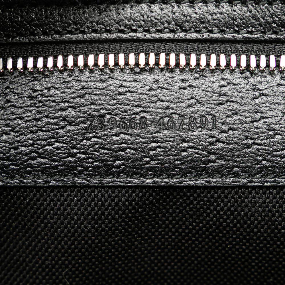 Gucci B Gucci Black Canvas Fabric Jumbo GG Clutch on Strap Italy