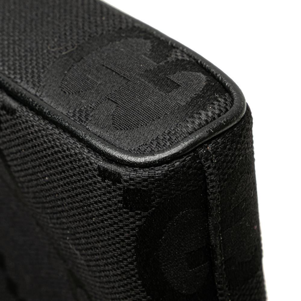 Gucci B Gucci Black Canvas Fabric Jumbo GG Clutch on Strap Italy