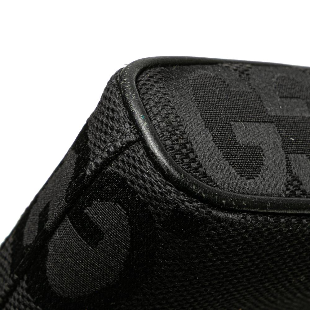 Gucci B Gucci Black Canvas Fabric Jumbo GG Clutch on Strap Italy