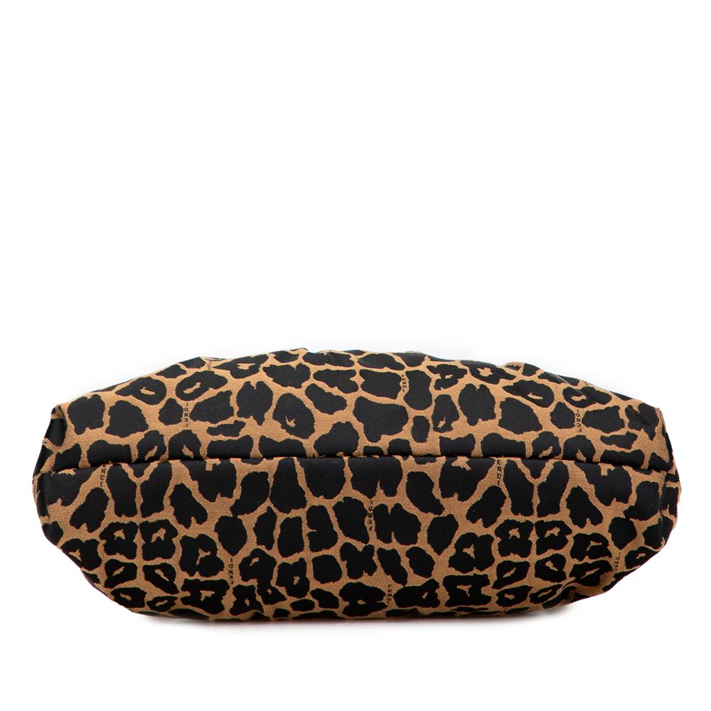 Fendi AB Fendi Brown Light Brown Canvas Fabric Leopard Print Chef Shoulder Bag Italy