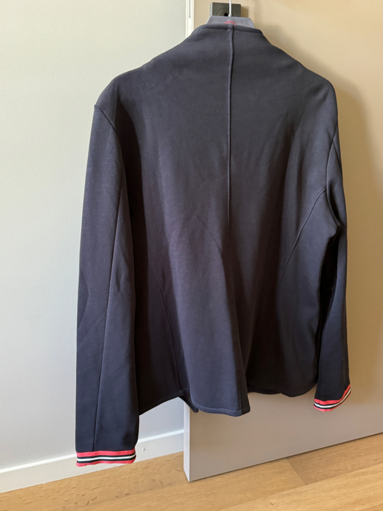 saint and sofia Cotton Biker Jacket - Navy Stripe