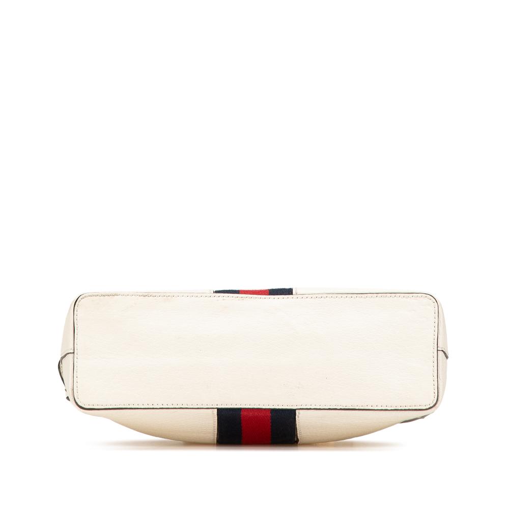 Gucci B Gucci White Calf Leather Small Ophidia Dome Crossbody Italy