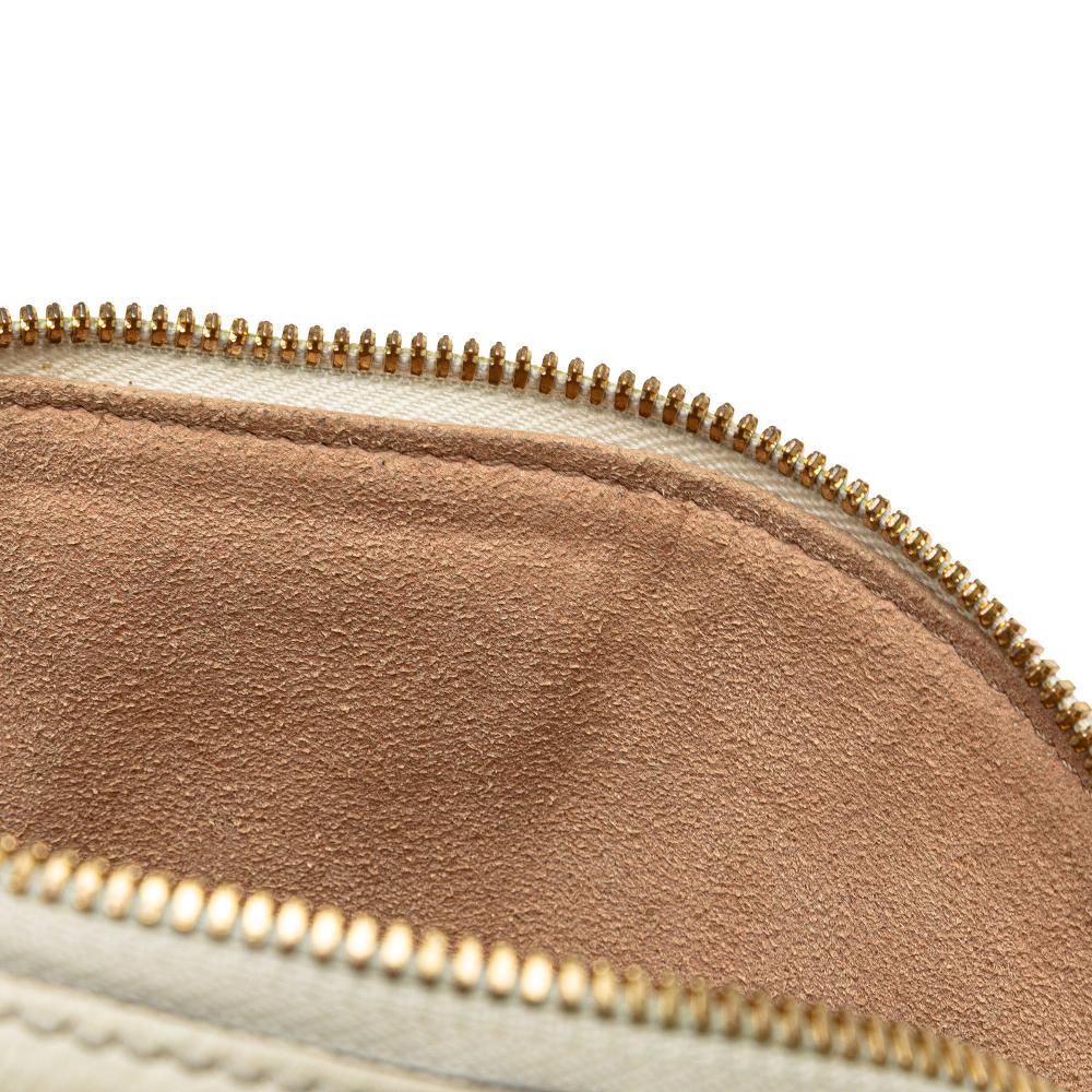 Gucci B Gucci White Calf Leather Small Ophidia Dome Crossbody Italy