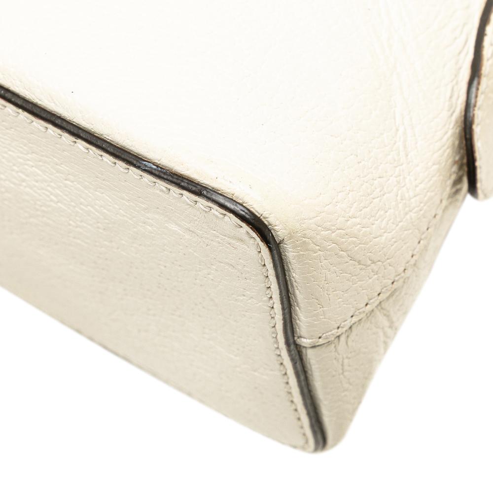 Gucci B Gucci White Calf Leather Small Ophidia Dome Crossbody Italy