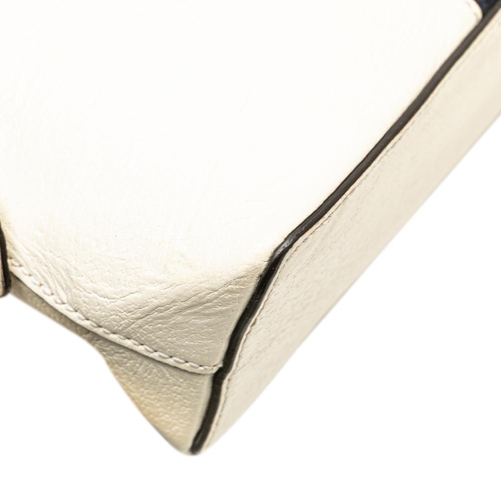 Gucci B Gucci White Calf Leather Small Ophidia Dome Crossbody Italy