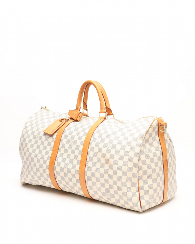 Louis Vuitton Damier Azur Keepall Bandoulière 55 Weekend Bag