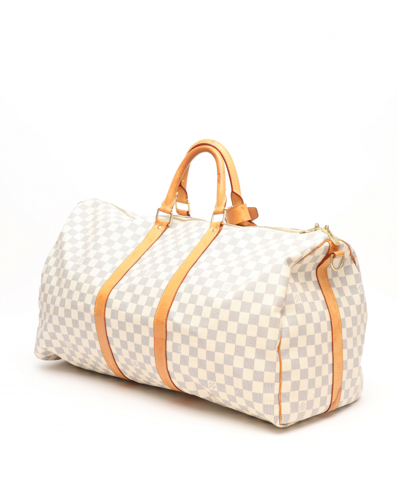 Louis Vuitton Damier Azur Keepall Bandoulière 55 Weekend Bag