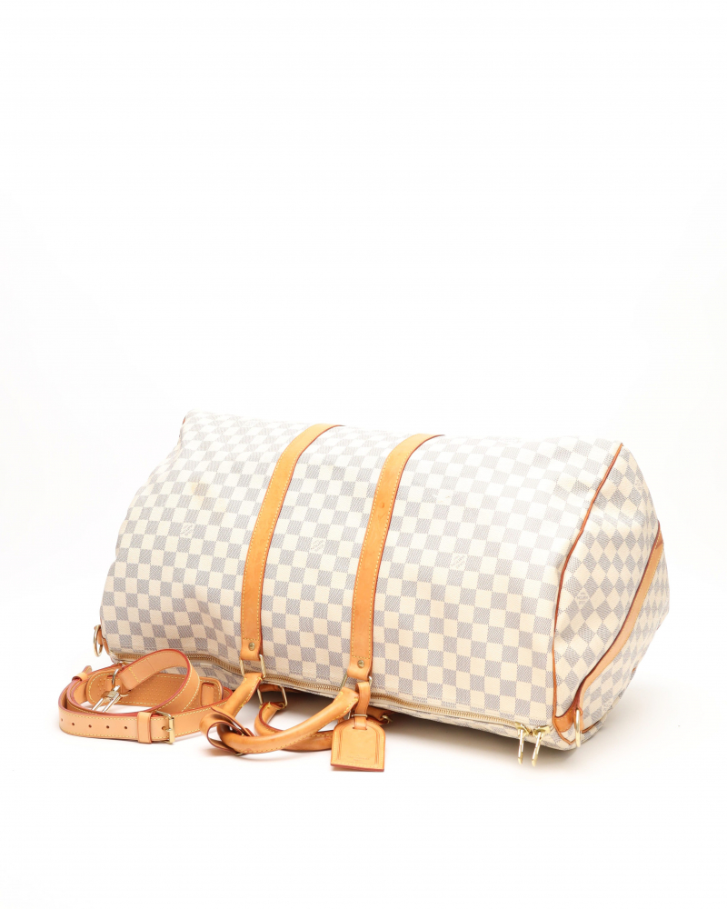 Louis Vuitton Damier Azur Keepall Bandoulière 55 Weekend Bag