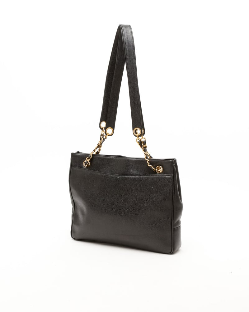 Chanel CC Caviar Chain Tote Bag