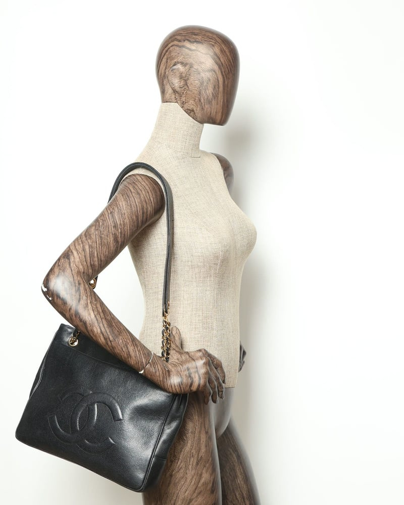 Chanel CC Caviar Chain Tote Bag