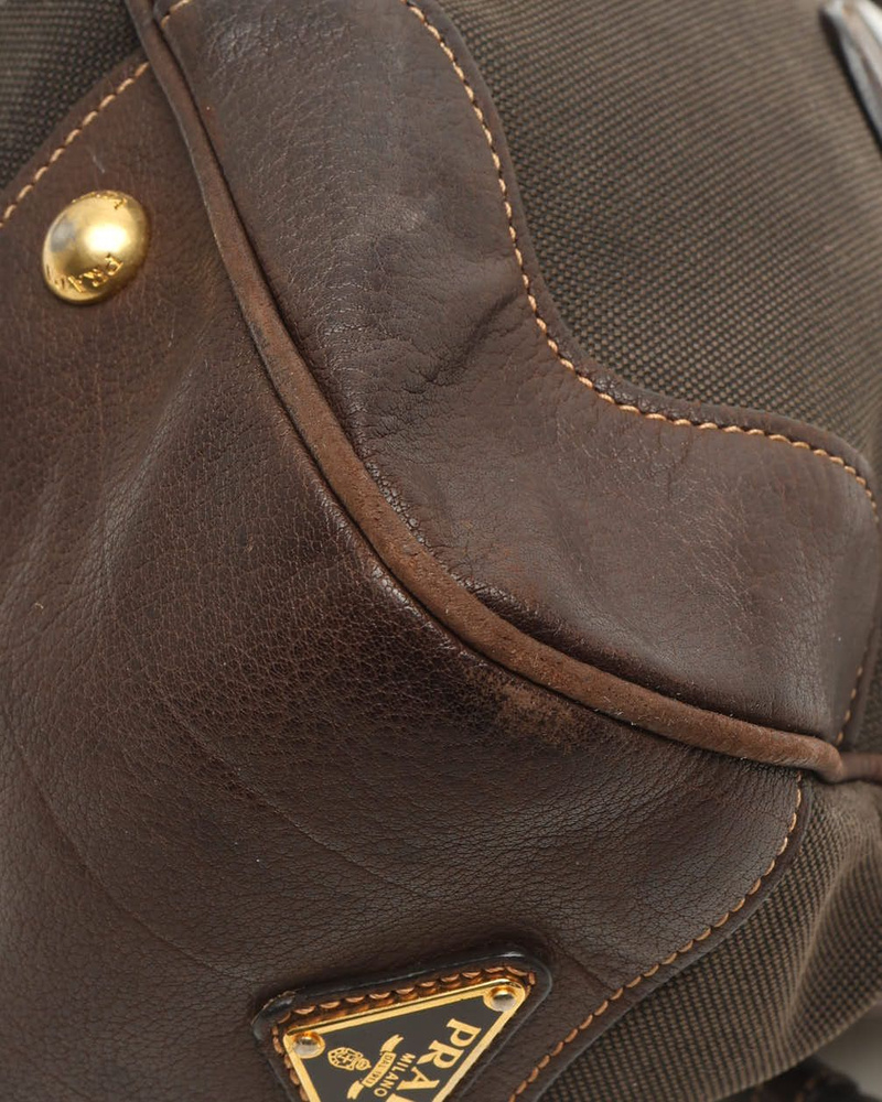 Prada Jaquard Logo Handbag