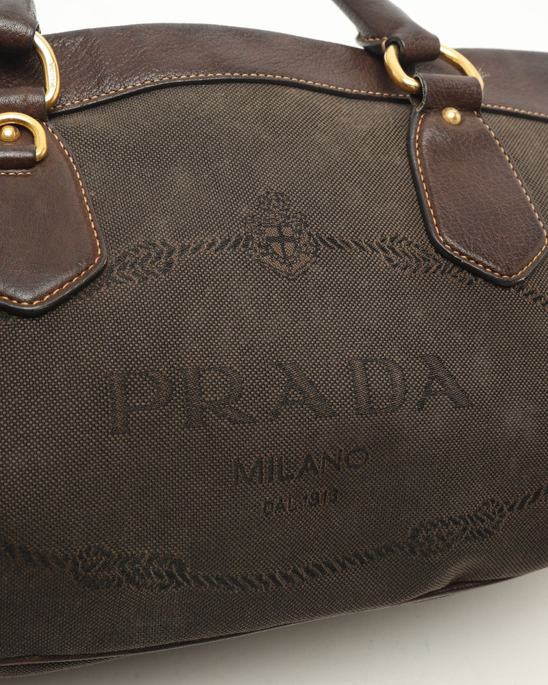Prada Jaquard Logo Handbag