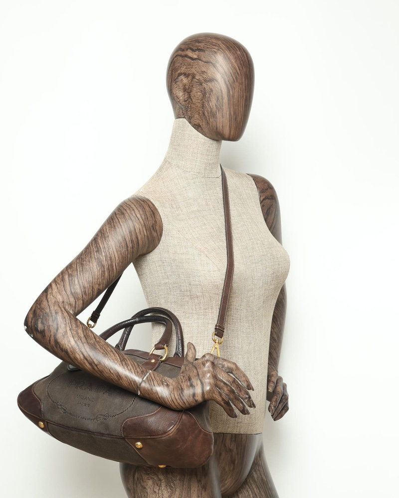 Prada Jaquard Logo Handbag