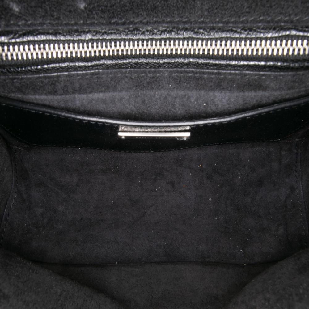 Miu Miu B Miu Miu Black Goatskin Leather Madras Soft Calf Crystal Embellished Crossbody Italy