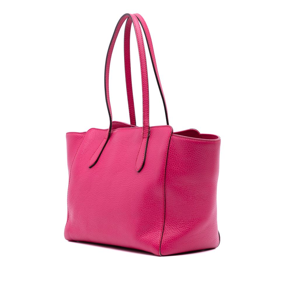 Gucci B Gucci Pink Dark Pink Calf Leather Medium Dollar skin Swing Tote Italy