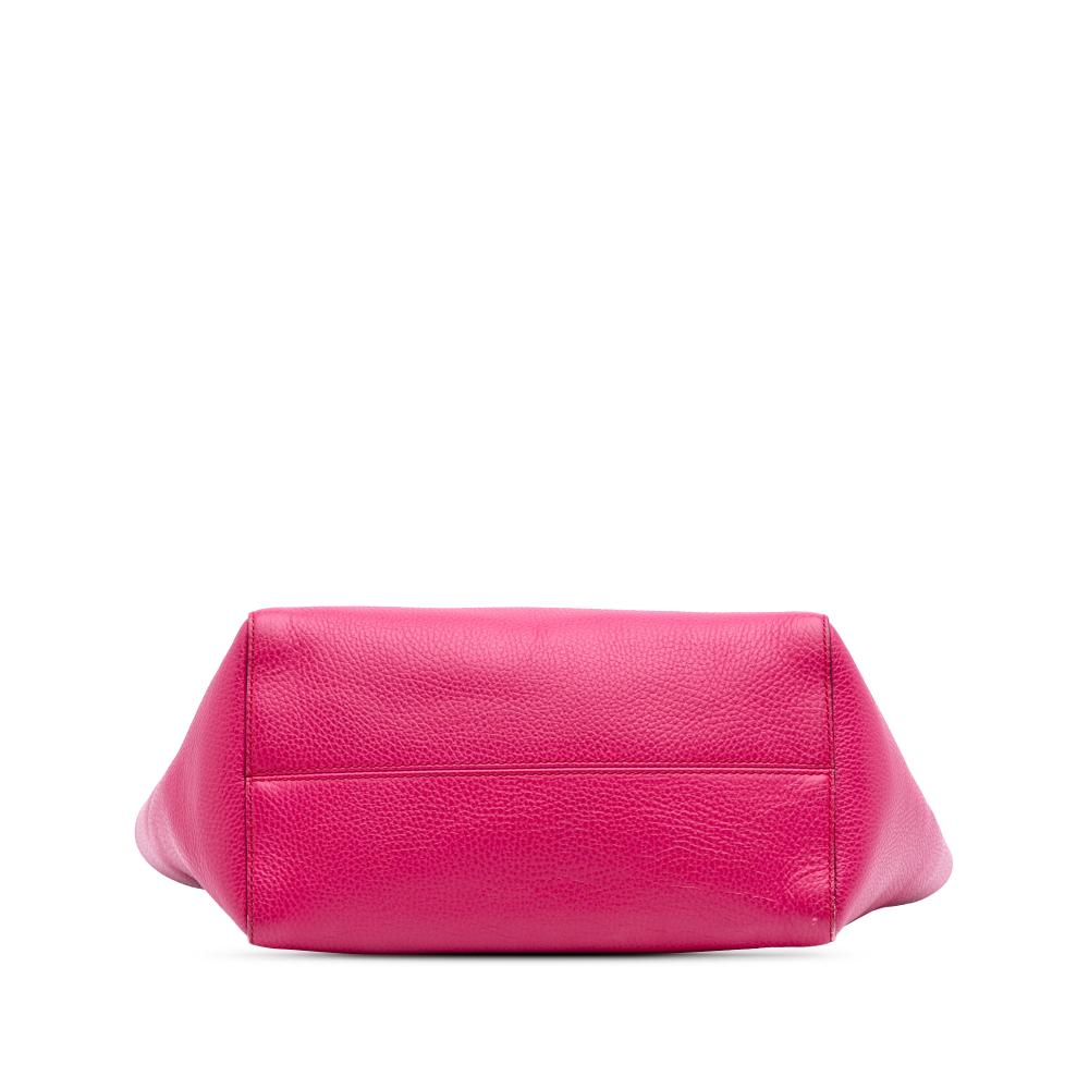 Gucci B Gucci Pink Dark Pink Calf Leather Medium Dollar skin Swing Tote Italy