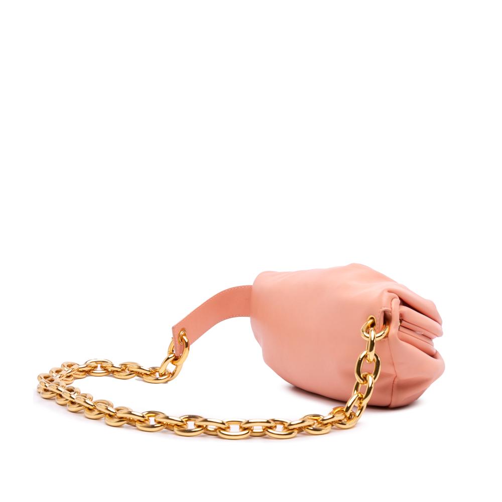 Bottega Veneta B Bottega Veneta Pink Blush Lambskin Leather Leather Lambskin Belt Chain Pouch Italy